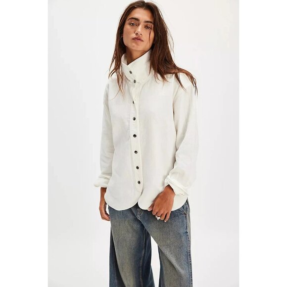 Free People We The Free Buddy Double Cloth Shirt Top Buttondown Cotton S 280026 - Picture 1 of 8